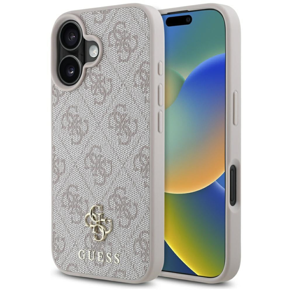 Калъф MagSafe за Apple iPhone 16, Guess, 4G Small and Classic Logo, Розов
