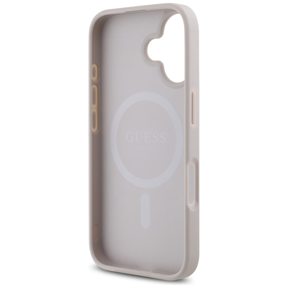 Калъф MagSafe за Apple iPhone 16, Guess, 4G Small and Classic Logo, Розов