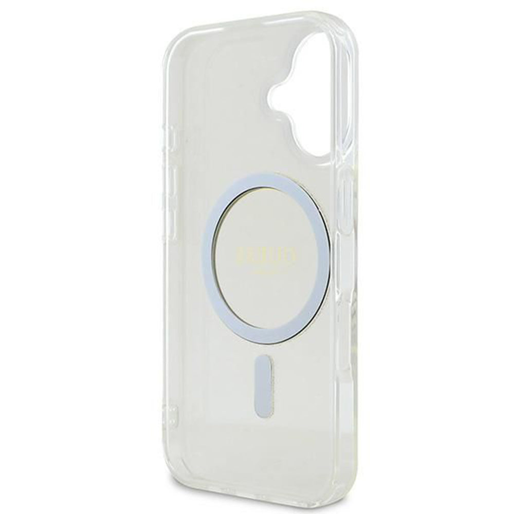 Калъф MagSafe за Apple iPhone 16, Guess, IML Glitter Circle, Прозрачен
