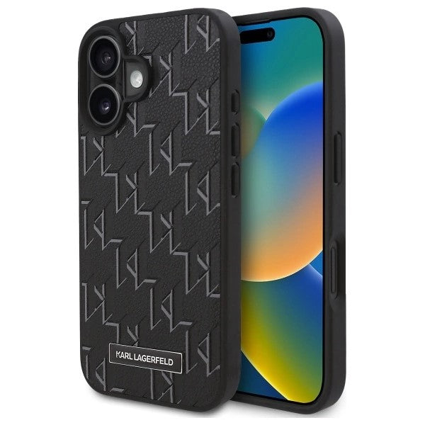 Калъф MagSafe за Apple iPhone 16, Karl Lagerfeld, Hot Stamp, Черен