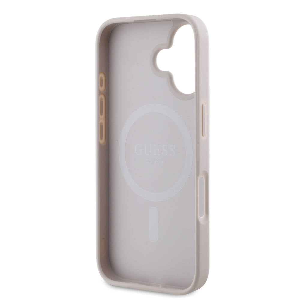 Калъф MagSafe за Apple iPhone 16 Plus, Guess, 4G Printed Stripes, Розов