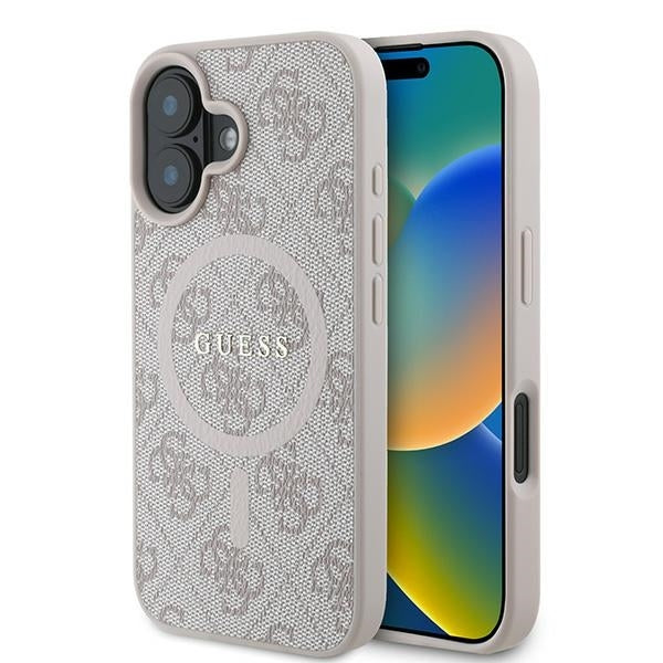 Калъф MagSafe за Apple iPhone 16 Plus, Guess, 4G Ring Classic Logo, Розов