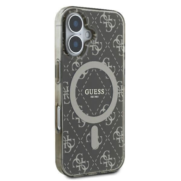Калъф MagSafe за Apple iPhone 16 Plus, Guess, IML 4G Background, Кафяв