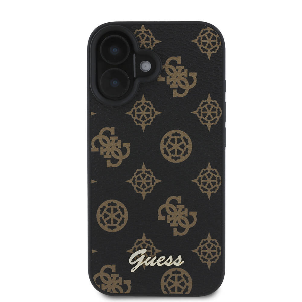 Калъф MagSafe за Apple iPhone 16 Plus, Guess, Peony Script, Черен