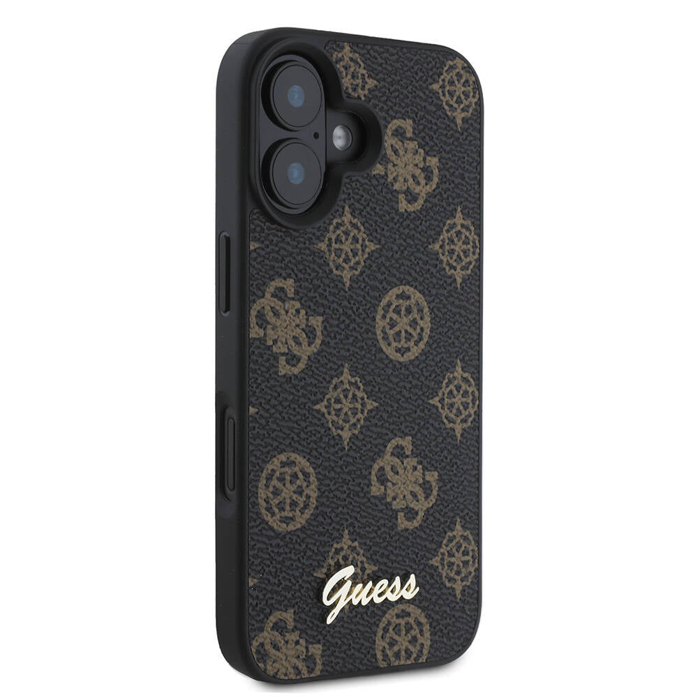 Калъф MagSafe за Apple iPhone 16 Plus, Guess, Peony Script, Черен