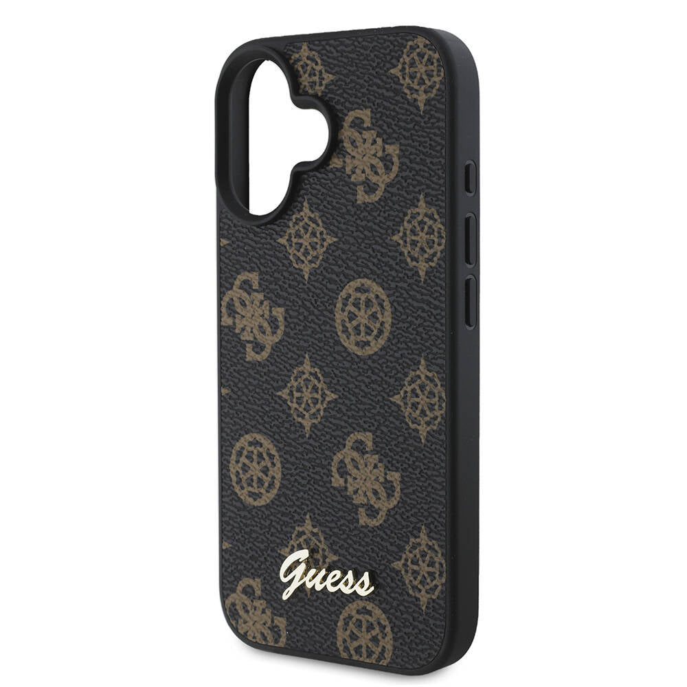 Калъф MagSafe за Apple iPhone 16 Plus, Guess, Peony Script, Черен