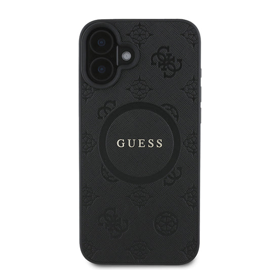 Калъф MagSafe за Apple iPhone 16 Plus, Guess, Saffiano Peony Classic Logo, Розов