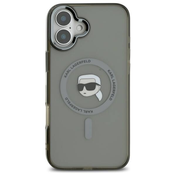 Калъф MagSafe за Apple iPhone 16 Plus, Karl Lagerfeld, IML Karl's Head, Черен