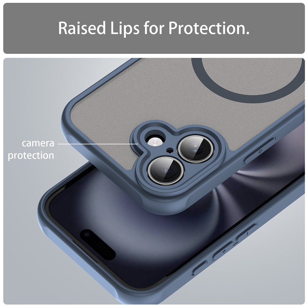Калъф MagSafe за Apple iPhone 16 Plus, Techsuit, HaloFrost II, Тъмносин