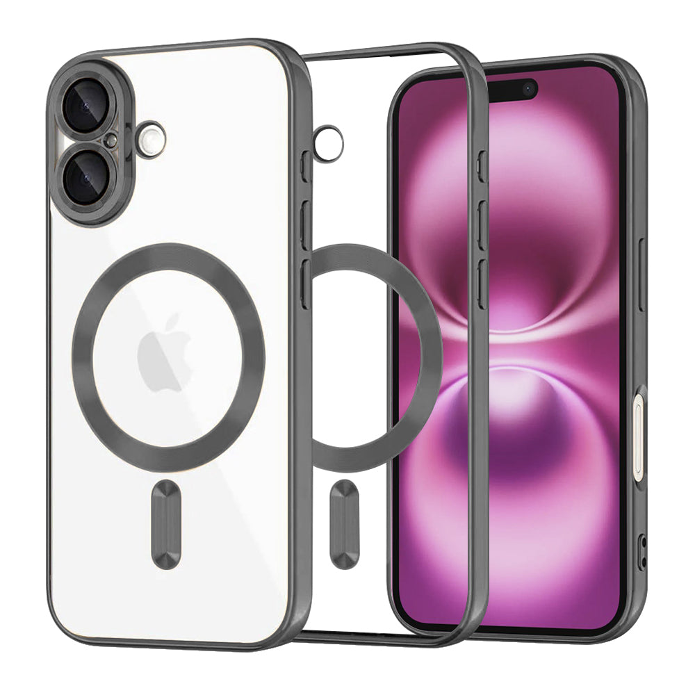 Калъф MagSafe за Apple iPhone 16 Plus, Techsuit, Luxury Crystal, Черен