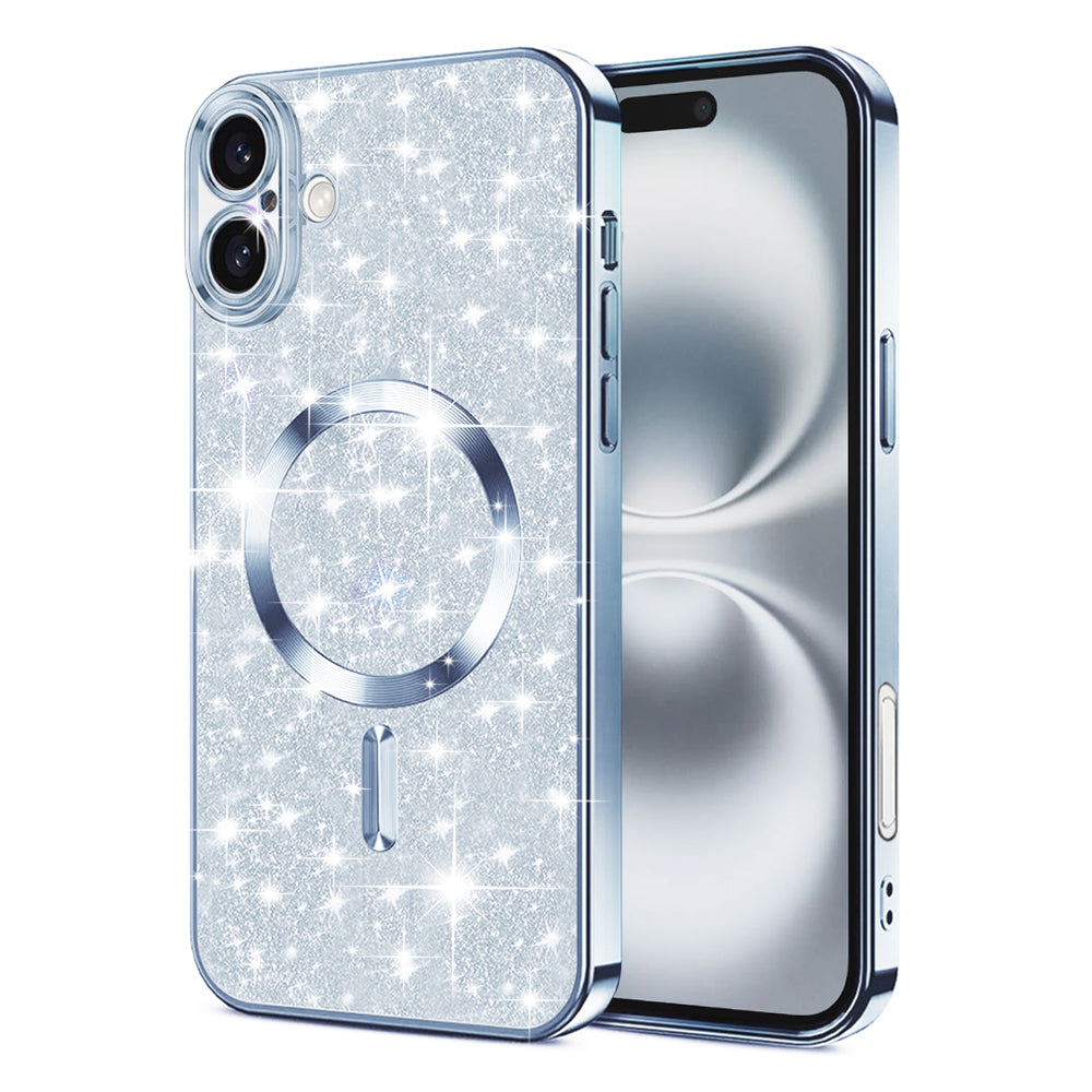 Калъф MagSafe за Apple iPhone 16 Plus, Techsuit, Luxury Glitter, Bleu