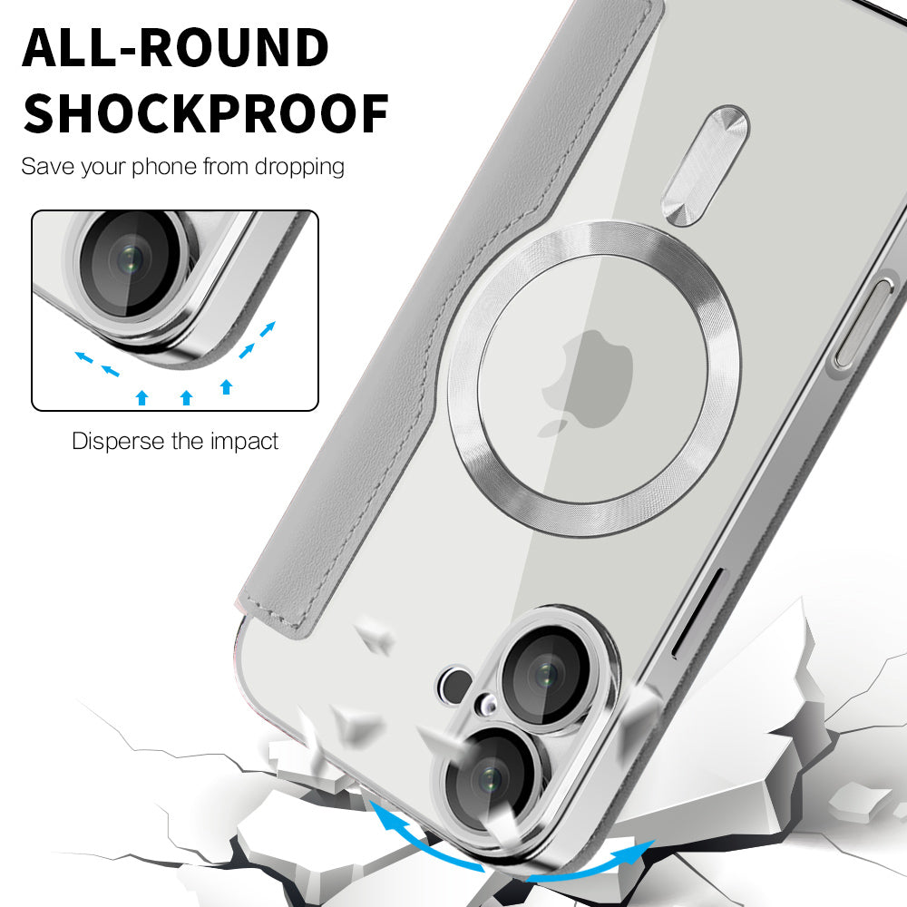 Калъф MagSafe за Apple iPhone 16 Plus, Techsuit, SmartMag Book, Сив