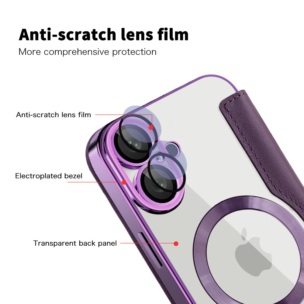 Калъф MagSafe за Apple iPhone 16 Plus, Techsuit, SmartMag Book, Лилав