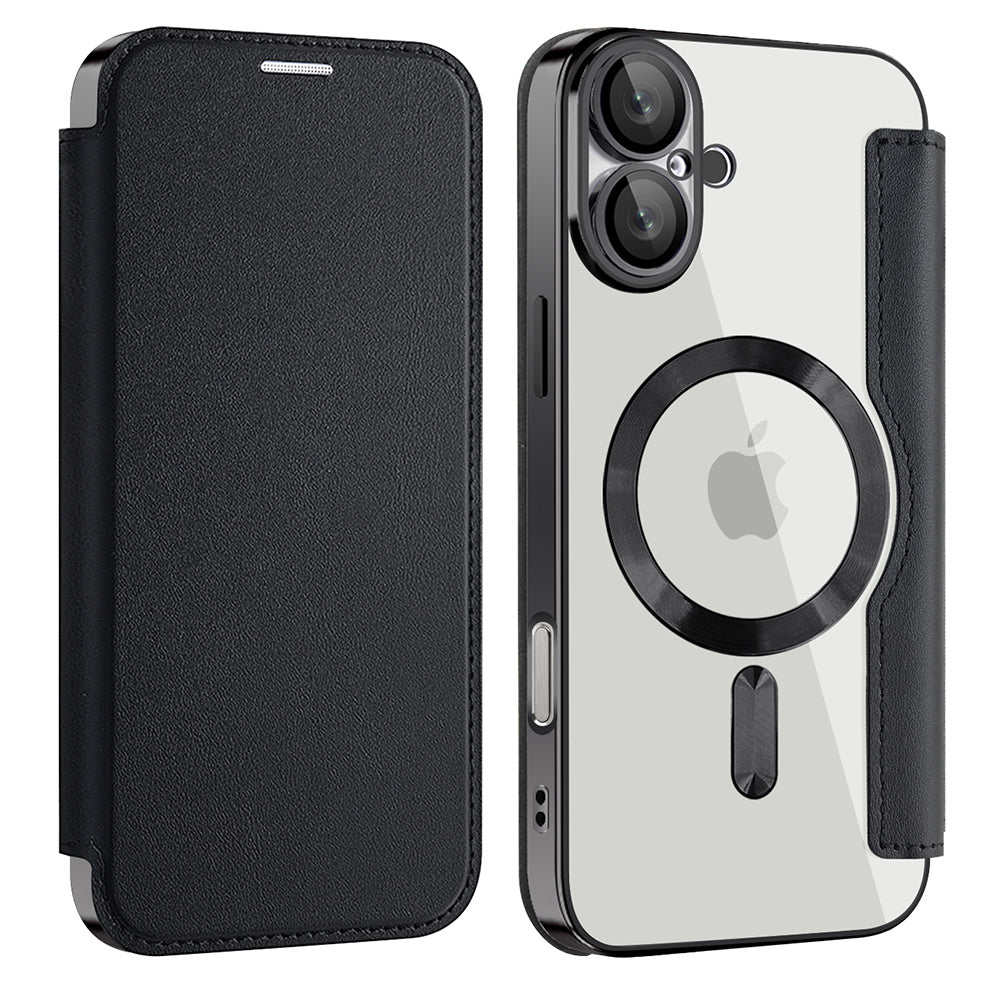 Калъф MagSafe за Apple iPhone 16 Plus, Techsuit, SmartMag Book, Черен