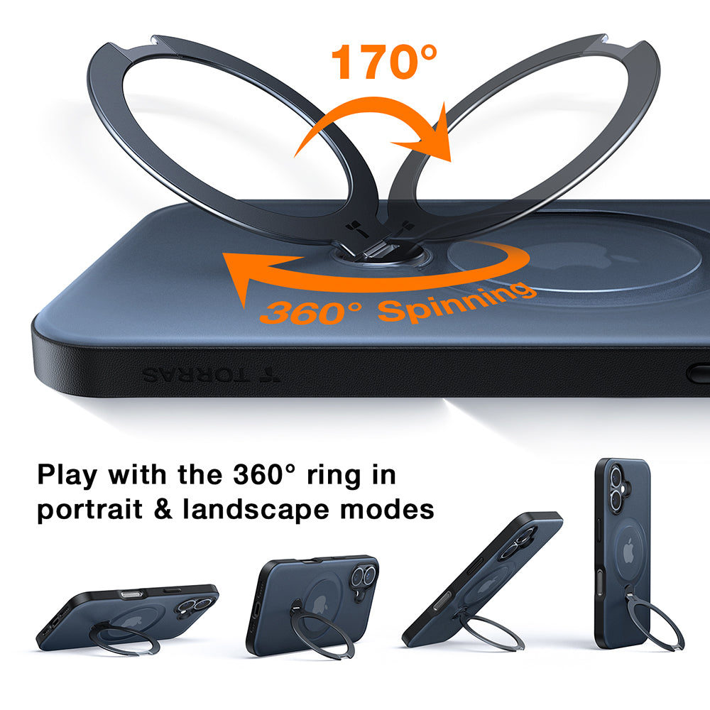 Калъф MagSafe за Apple iPhone 16 Plus, Torras, Ostand Spin, Прозрачен