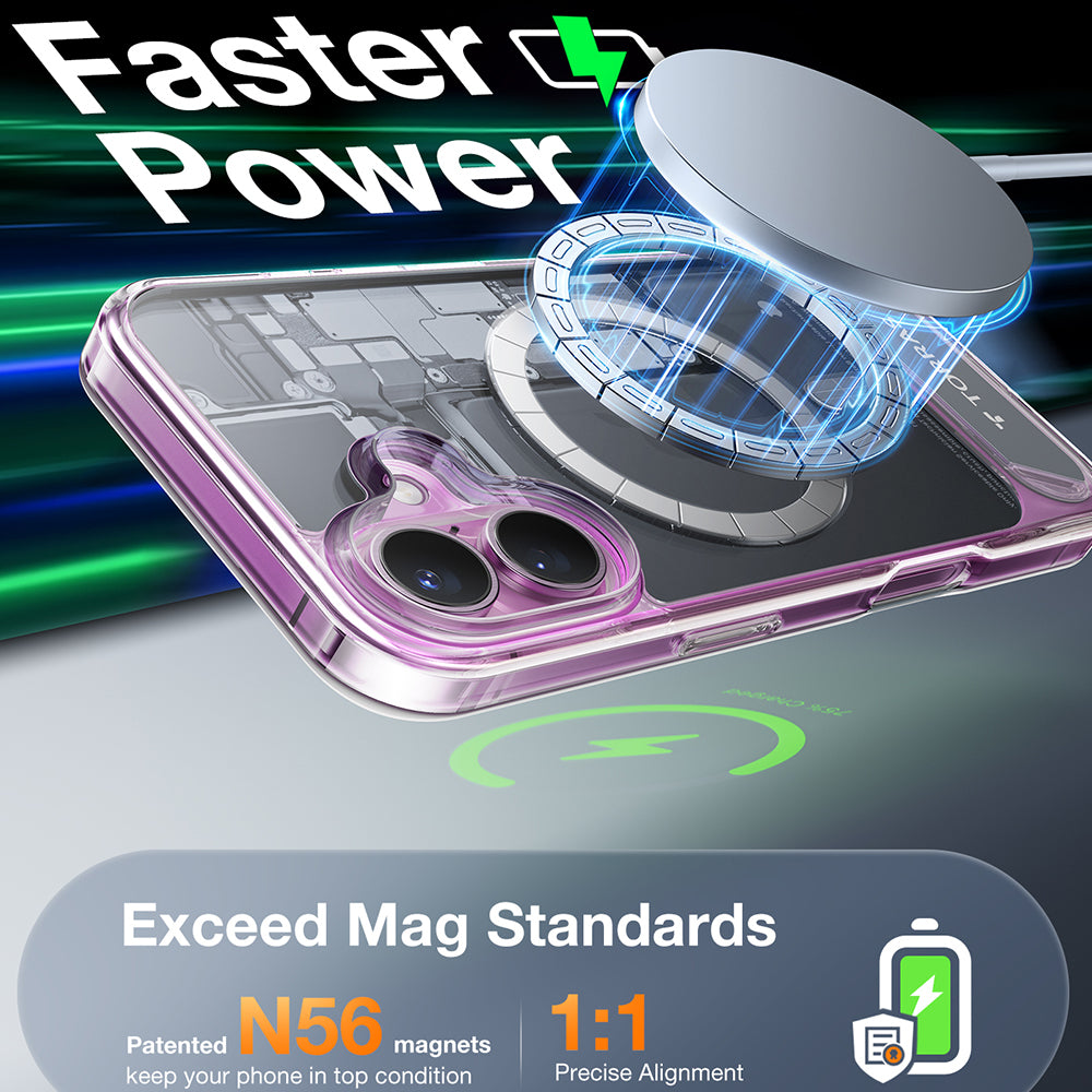Калъф MagSafe за Apple iPhone 16 Plus, Torras, Pstand, Прозрачен
