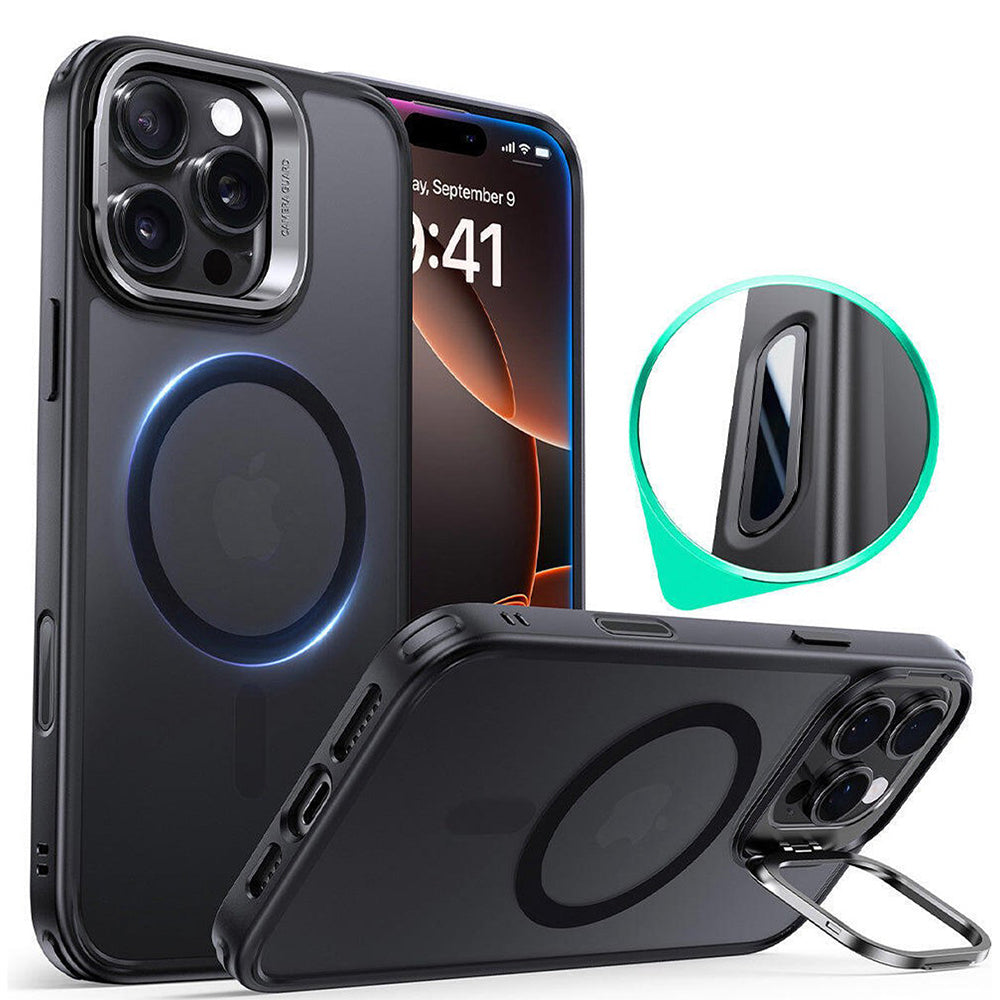 Калъф MagSafe за Apple iPhone 16 Pro, ESR, Classic Hybrid Kickstand Slide, Сатенено черен