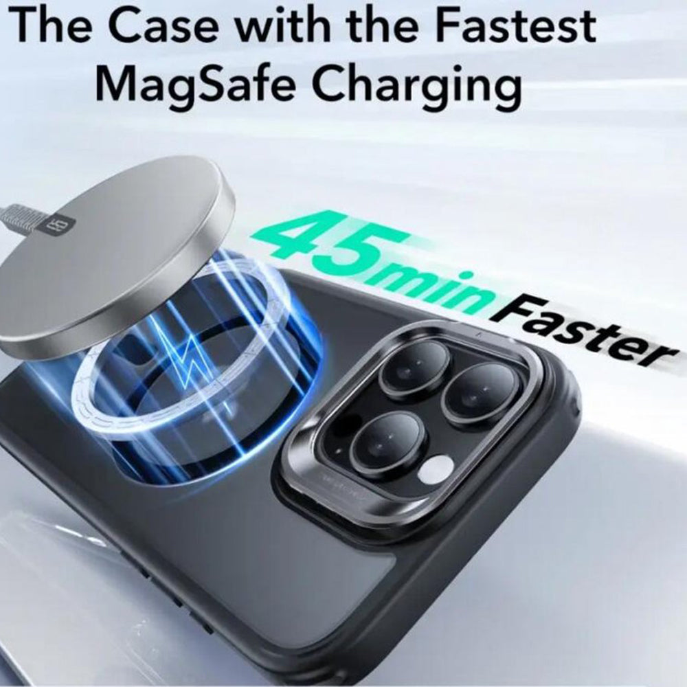 Калъф MagSafe за Apple iPhone 16 Pro, ESR, Classic Hybrid Kickstand Slide, Сатенено черен