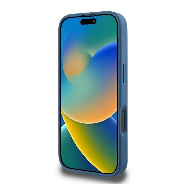 Калъф MagSafe за Apple iPhone 16 Pro, Guess, 4G Printed Stripes, Син