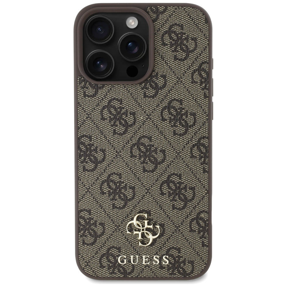 Калъф MagSafe за Apple iPhone 16 Pro, Guess, 4G Small and Classic Logo, Кафяв