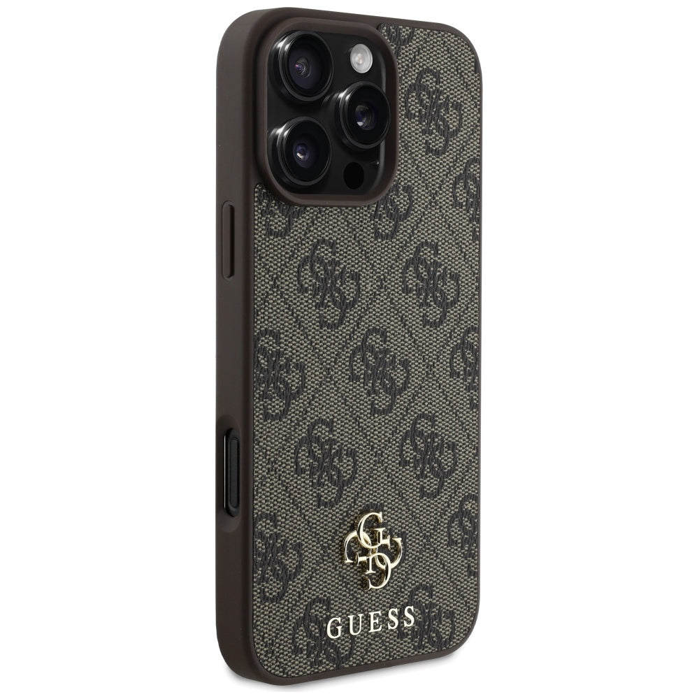 Калъф MagSafe за Apple iPhone 16 Pro, Guess, 4G Small and Classic Logo, Кафяв
