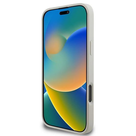 Калъф MagSafe за Apple iPhone 16 Pro, Guess, Grained Gold Ring, Бежов