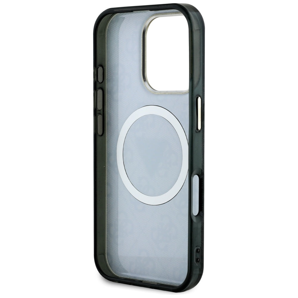 Калъф MagSafe за Apple iPhone 16 Pro, Guess, IML Glitter 4G Circle Triangle, Черен