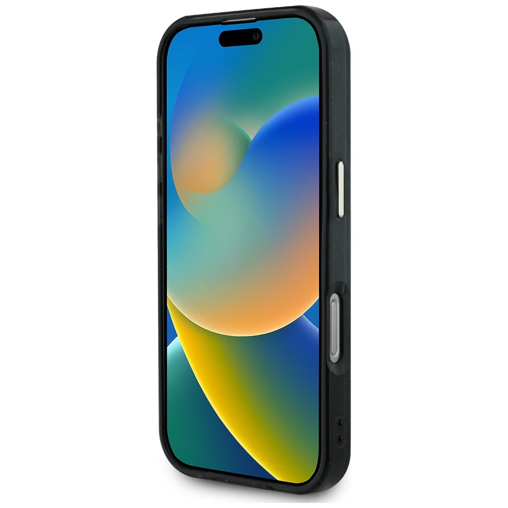 Калъф MagSafe за Apple iPhone 16 Pro, Guess, IML Glitter 4G Circle Triangle, Черен