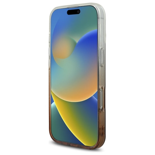 Калъф MagSafe за Apple iPhone 16 Pro, Guess, IML Glitter Gradient, Кафяв