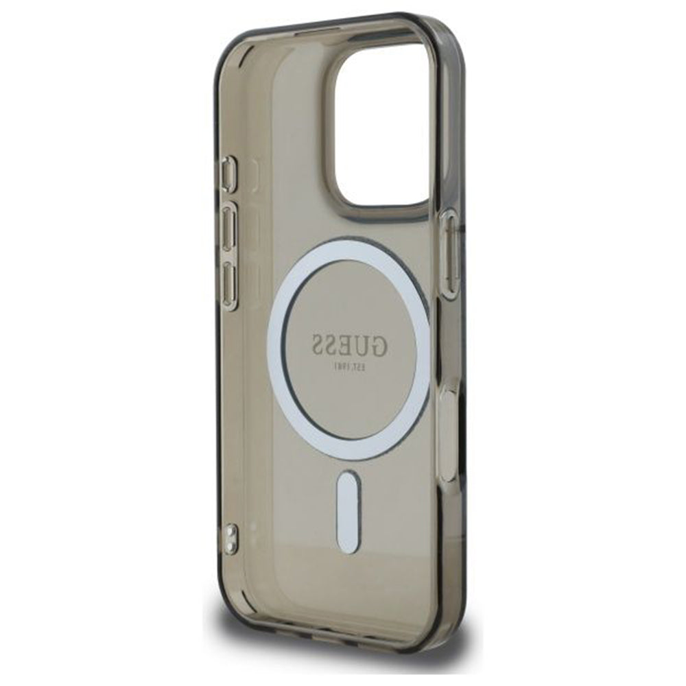 Калъф MagSafe за Apple iPhone 16 Pro, Guess, IML Glitter Ring, Черен