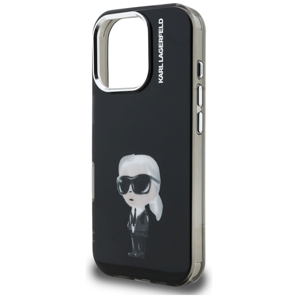 Калъф MagSafe за Apple iPhone 16 Pro, Karl Lagerfeld, IML Aquarelle Logo Karl, Черен