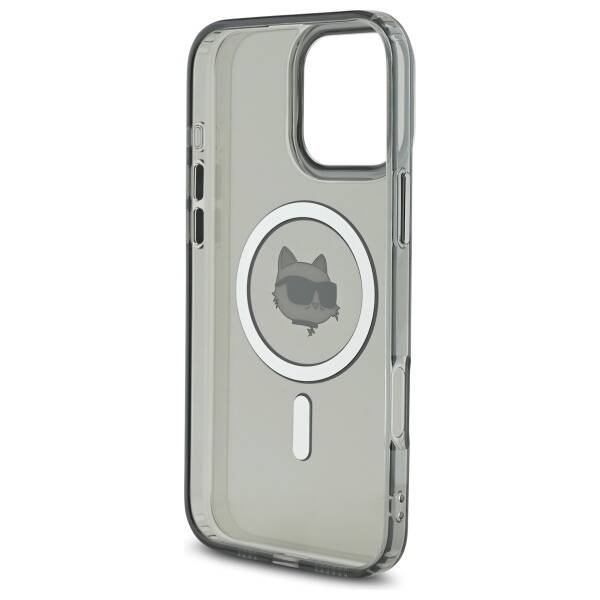 Калъф MagSafe за Apple iPhone 16 Pro, Karl Lagerfeld, IML Metal Choupette's Head, Черен