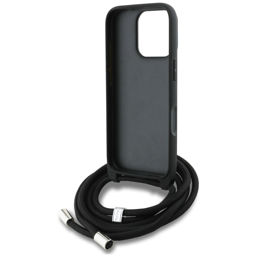 Калъф MagSafe за Apple iPhone 16 Pro, Karl Lagerfeld, Saffiano Crossbody, Сив