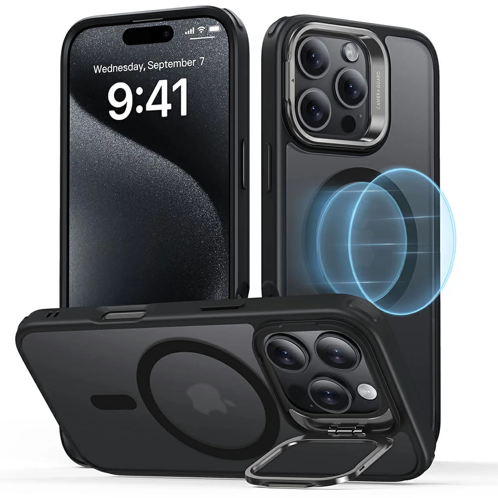 Калъф MagSafe за Apple iPhone 16 Pro Max, ESR, Classic Hybrid Kickstand, Сатенено черен