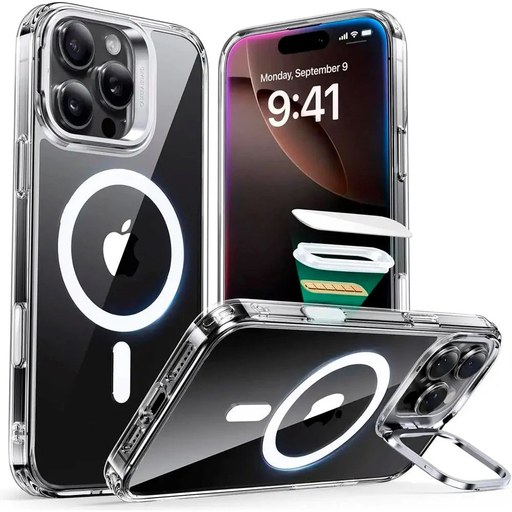 Калъф MagSafe за Apple iPhone 16 Pro Max, ESR, Classic Hybrid Kickstand Slide, Прозрачен