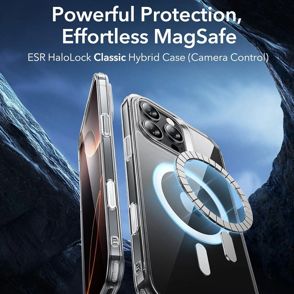 Калъф MagSafe за Apple iPhone 16 Pro Max, ESR, Classic Hybrid Slide, Прозрачно черен