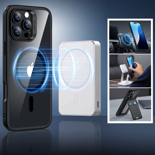 Калъф MagSafe за Apple iPhone 16 Pro Max, ESR, Classic Hybrid със защита за екрана, Прозрачен Черен