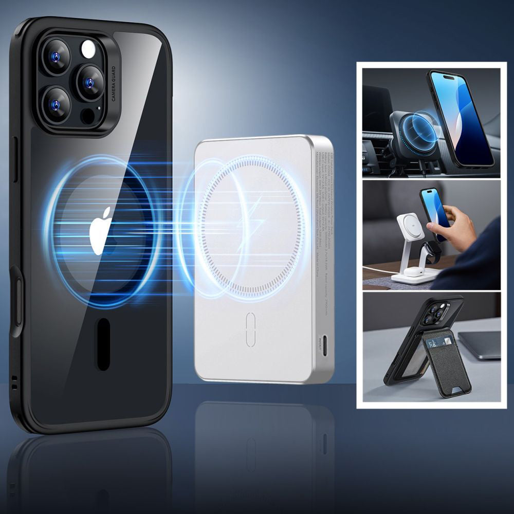 Калъф MagSafe за Apple iPhone 16 Pro Max, ESR, Classic Hybrid със защита за екрана, Прозрачен Черен