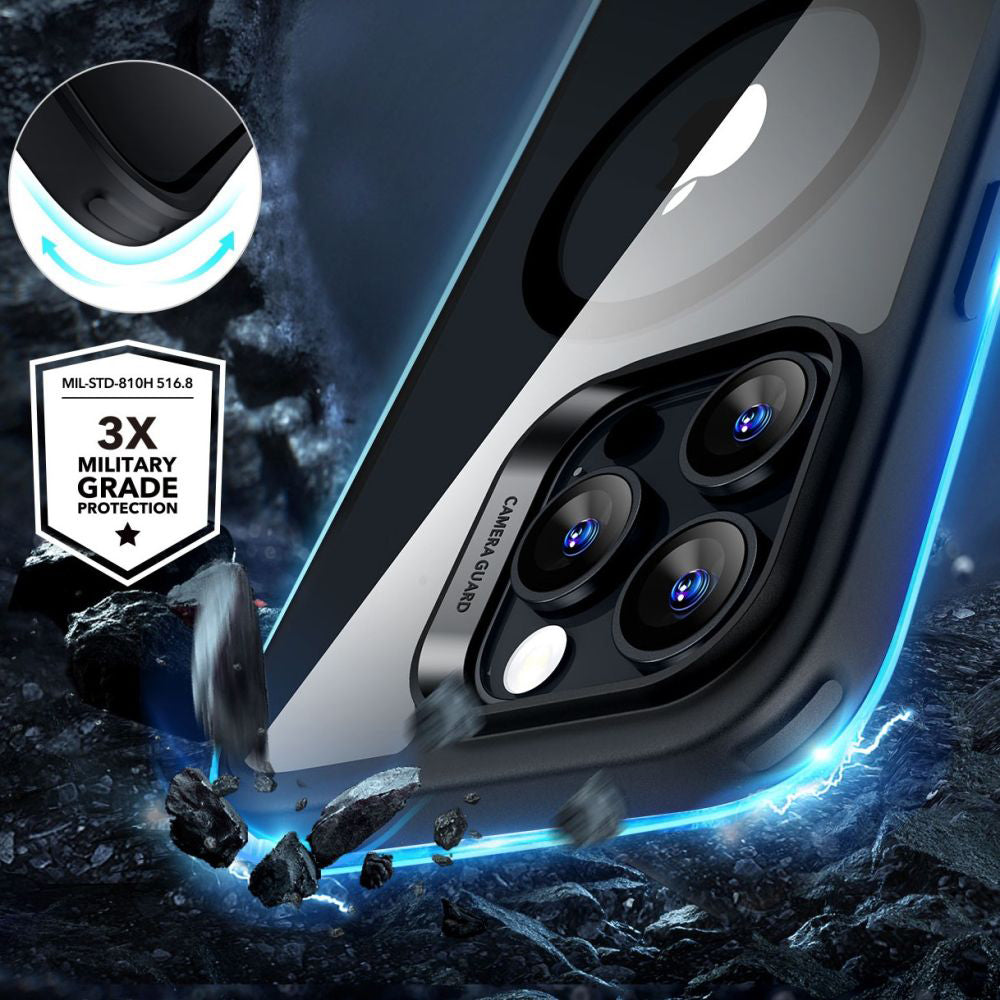 Калъф MagSafe за Apple iPhone 16 Pro Max, ESR, Classic Hybrid със защита за екрана, Прозрачен Черен