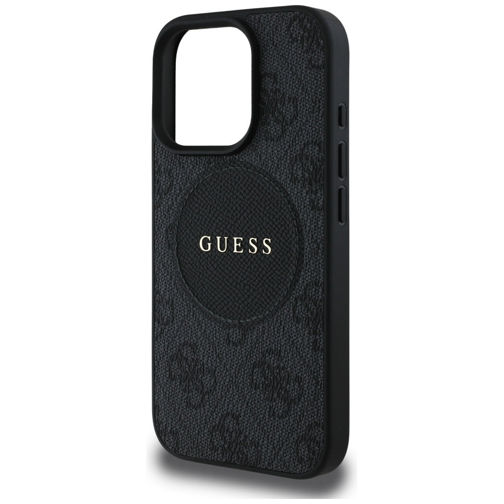 Калъф MagSafe за Apple iPhone 16 Pro Max, Guess, 4G Circle Classic Logo, Черен