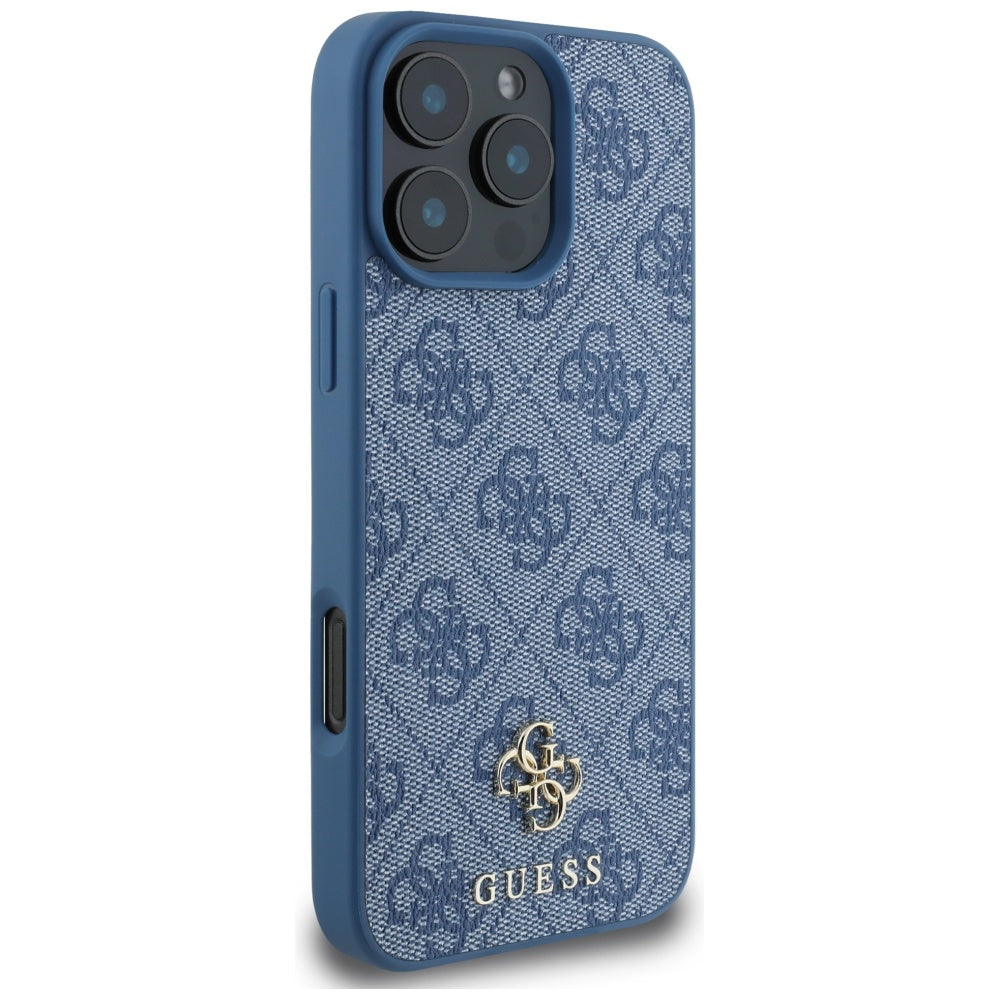 Калъф MagSafe за Apple iPhone 16 Pro Max, Guess, 4G Small and Classic Logo, Син