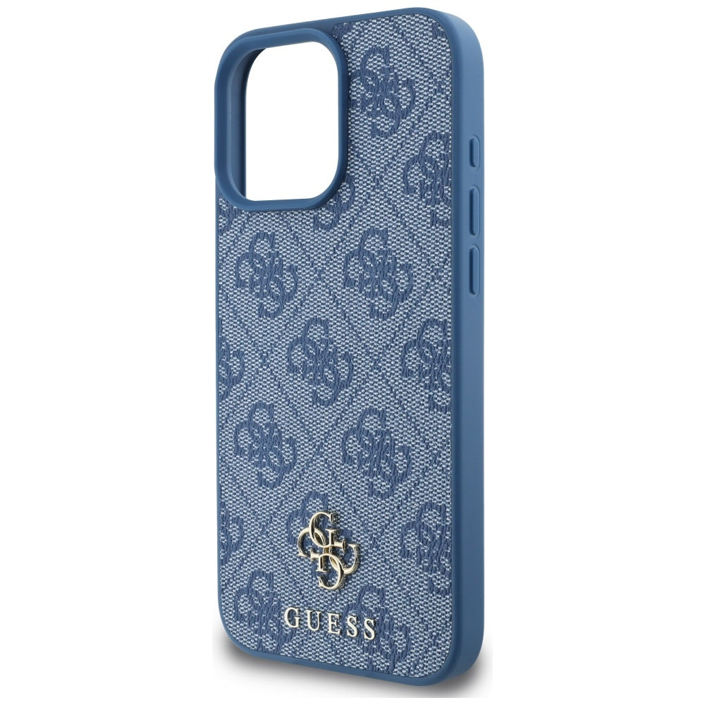 Калъф MagSafe за Apple iPhone 16 Pro Max, Guess, 4G Small and Classic Logo, Син
