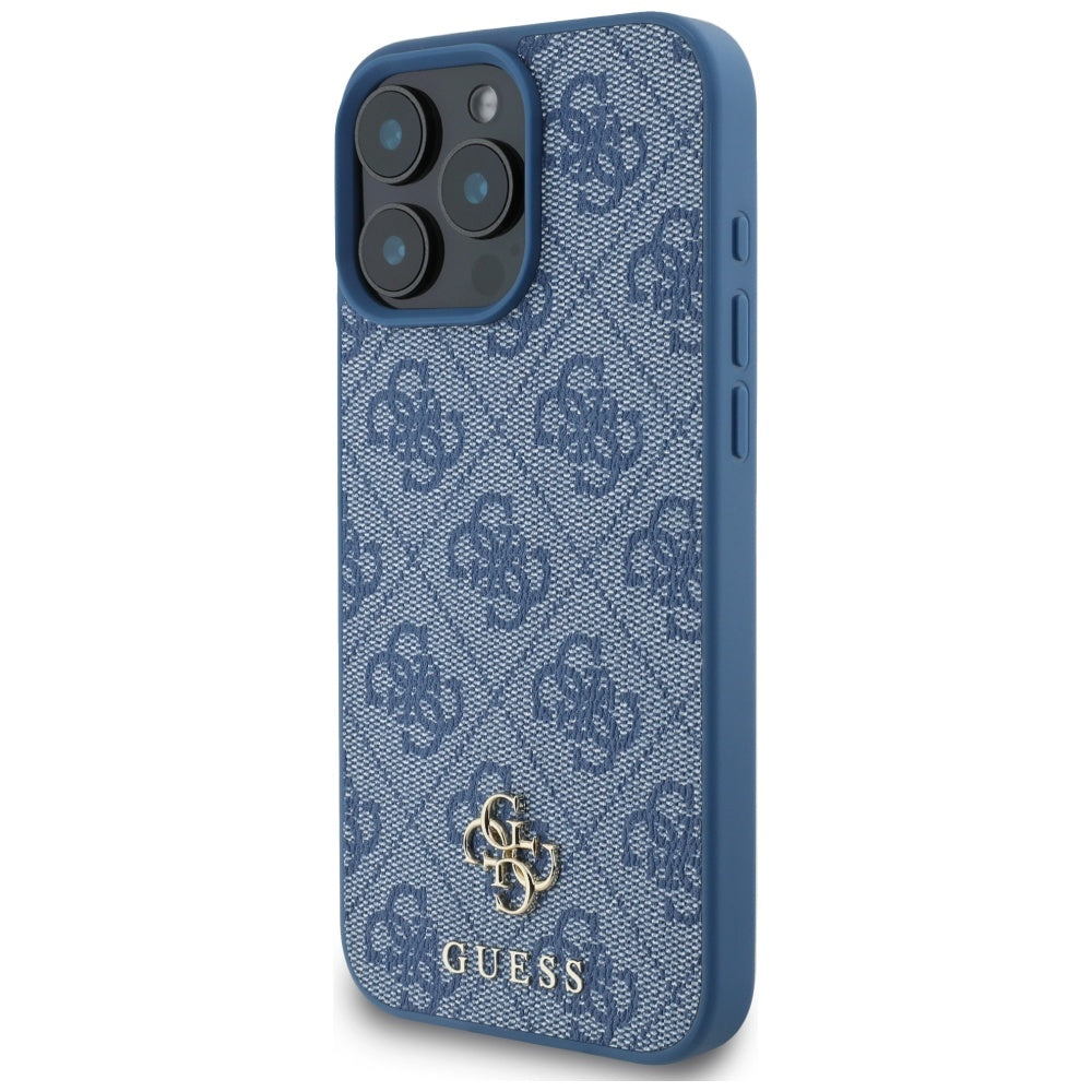 Калъф MagSafe за Apple iPhone 16 Pro Max, Guess, 4G Small and Classic Logo, Син
