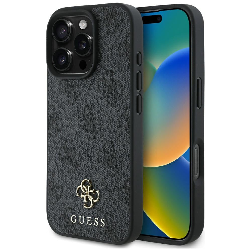 Калъф MagSafe за Apple iPhone 16 Pro Max, Guess, 4G Small and Classic Logo, Черен