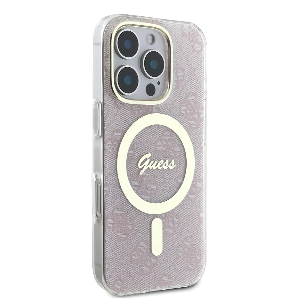 Калъф MagSafe за Apple iPhone 16 Pro Max, Guess, IML 4G, Розов