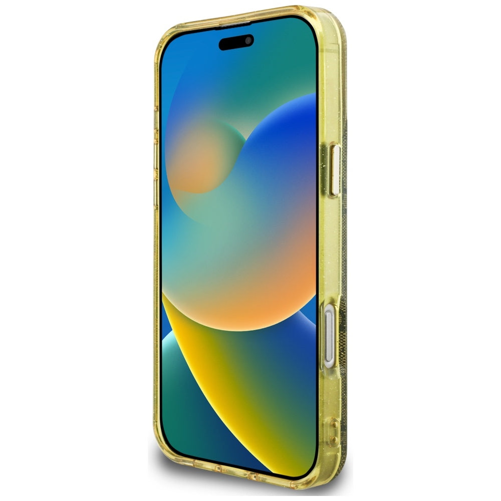 Калъф MagSafe за Apple iPhone 16 Pro Max, Guess, IML Glitter 4G Circle Triangle, Кафяв