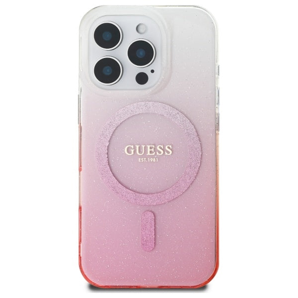 Калъф MagSafe за Apple iPhone 16 Pro Max, Guess, IML Glitter Gradient, Розов