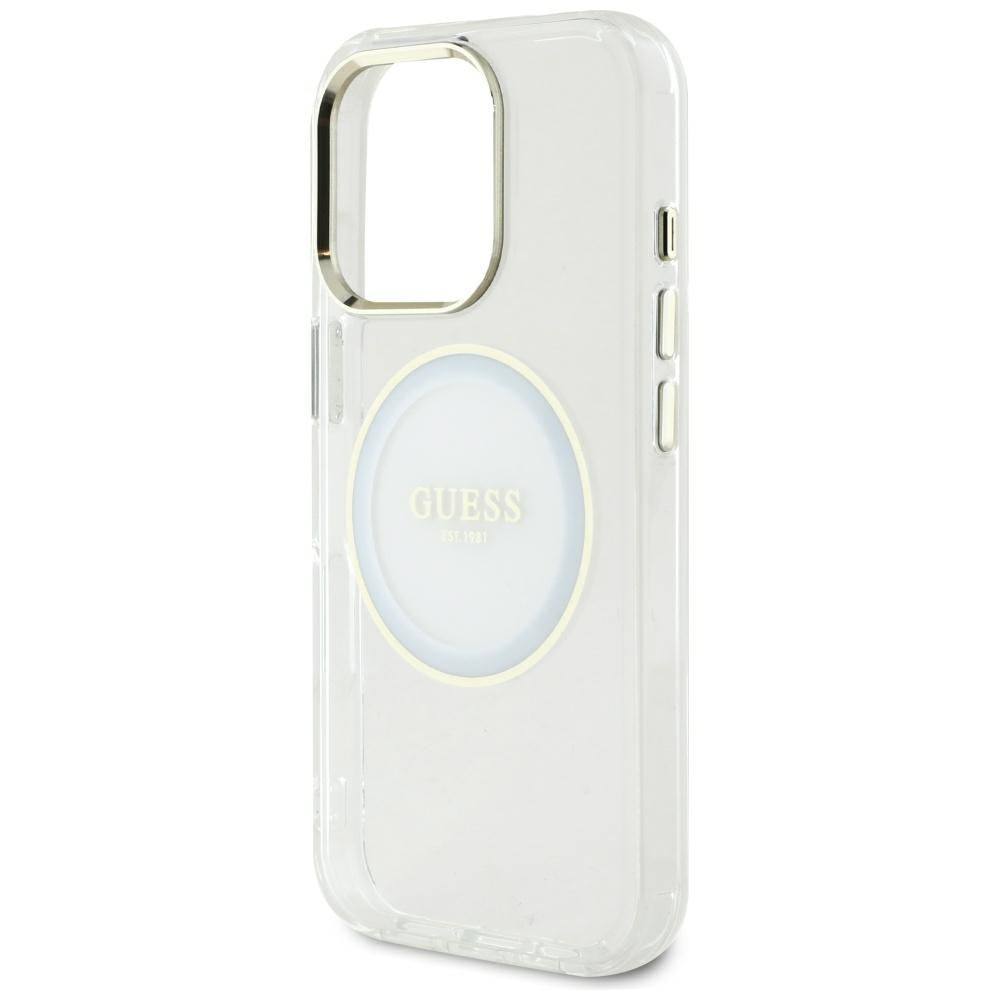 Калъф MagSafe за Apple iPhone 16 Pro Max, Guess, IML Metal Colored Circle, Бял