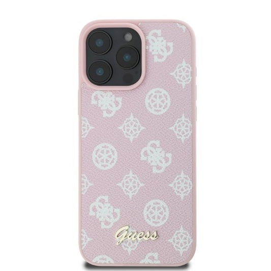 Калъф MagSafe за Apple iPhone 16 Pro Max, Guess, Peony Script, Розов