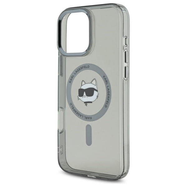 Калъф MagSafe за Apple iPhone 16 Pro Max, Karl Lagerfeld, IML Metal Choupette's Head, Черен